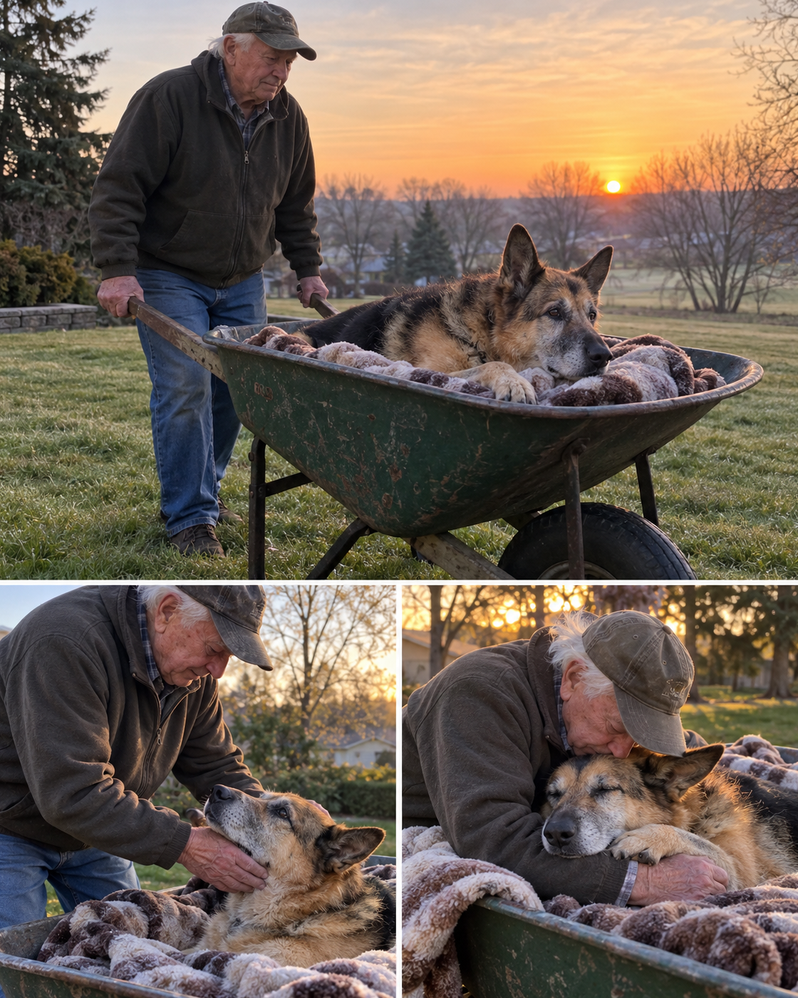 Every Morning at Six, an Elderly Man Pushed His Paralyzed Shepherd Outside—Then Winter Changed the Ritual He Refused to Give Up